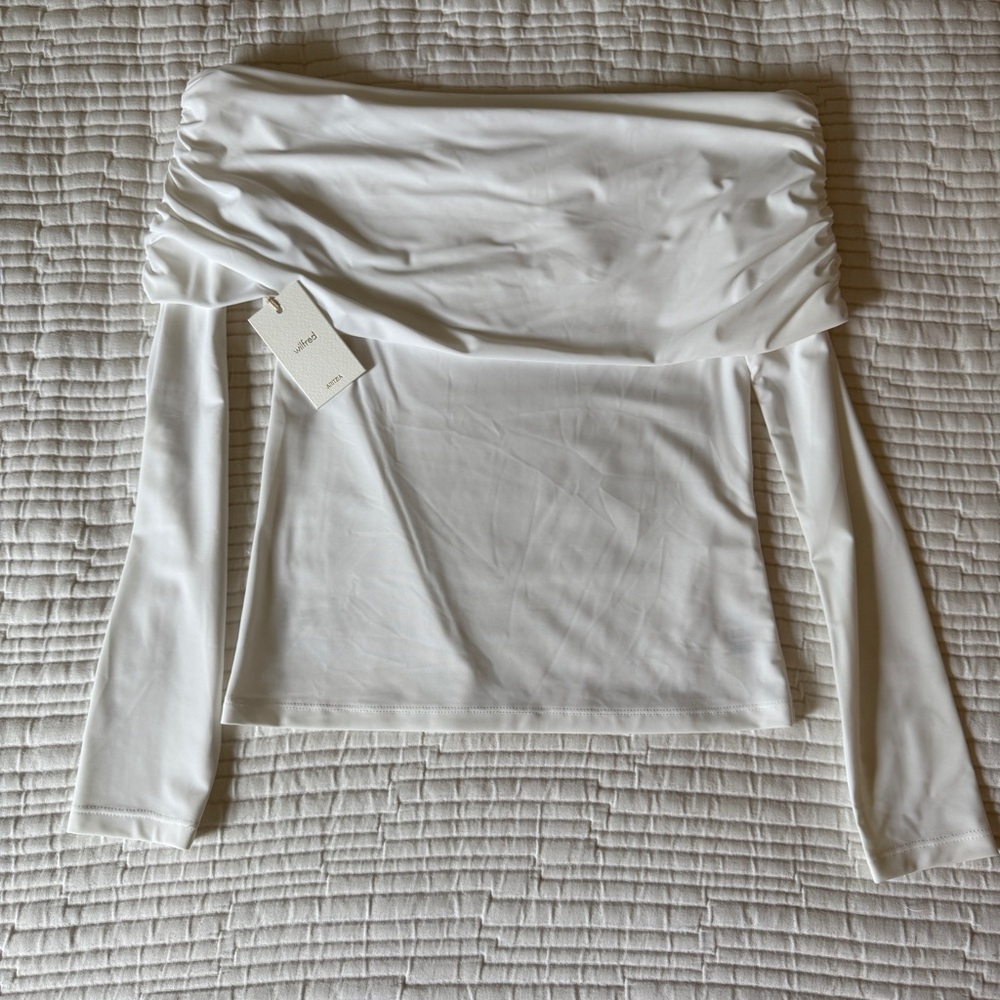 Aritzia Wilfred Off-Shoulder Long Sleeve Top